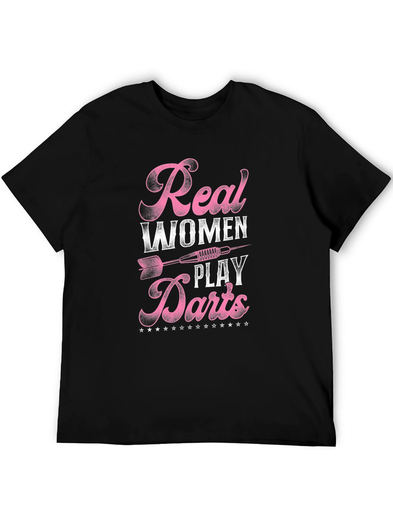 Real Women Play Darts Black Graphic Tee