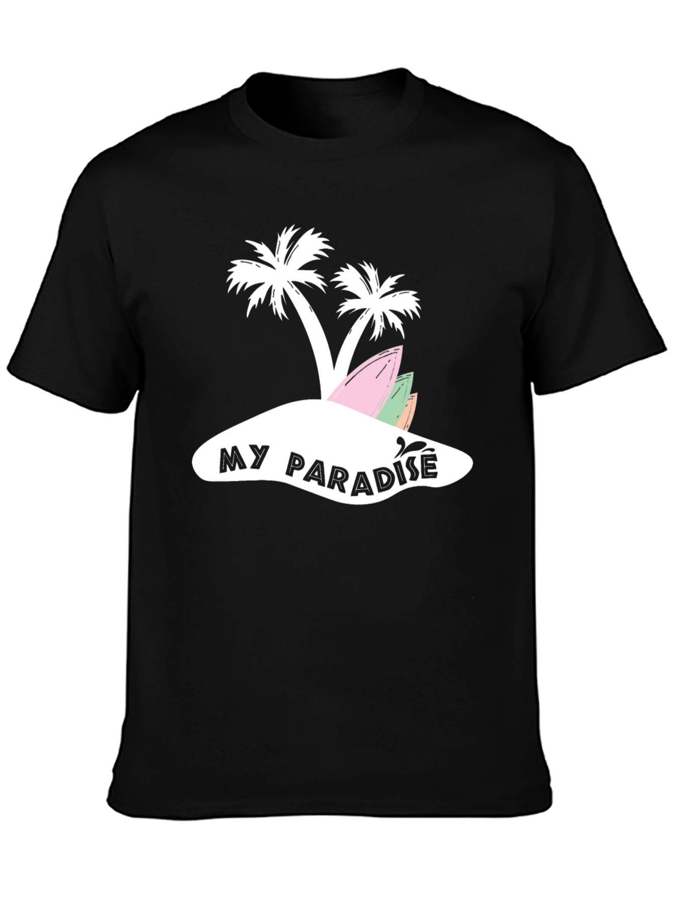 My Paradise Island Graphic Tee - Black