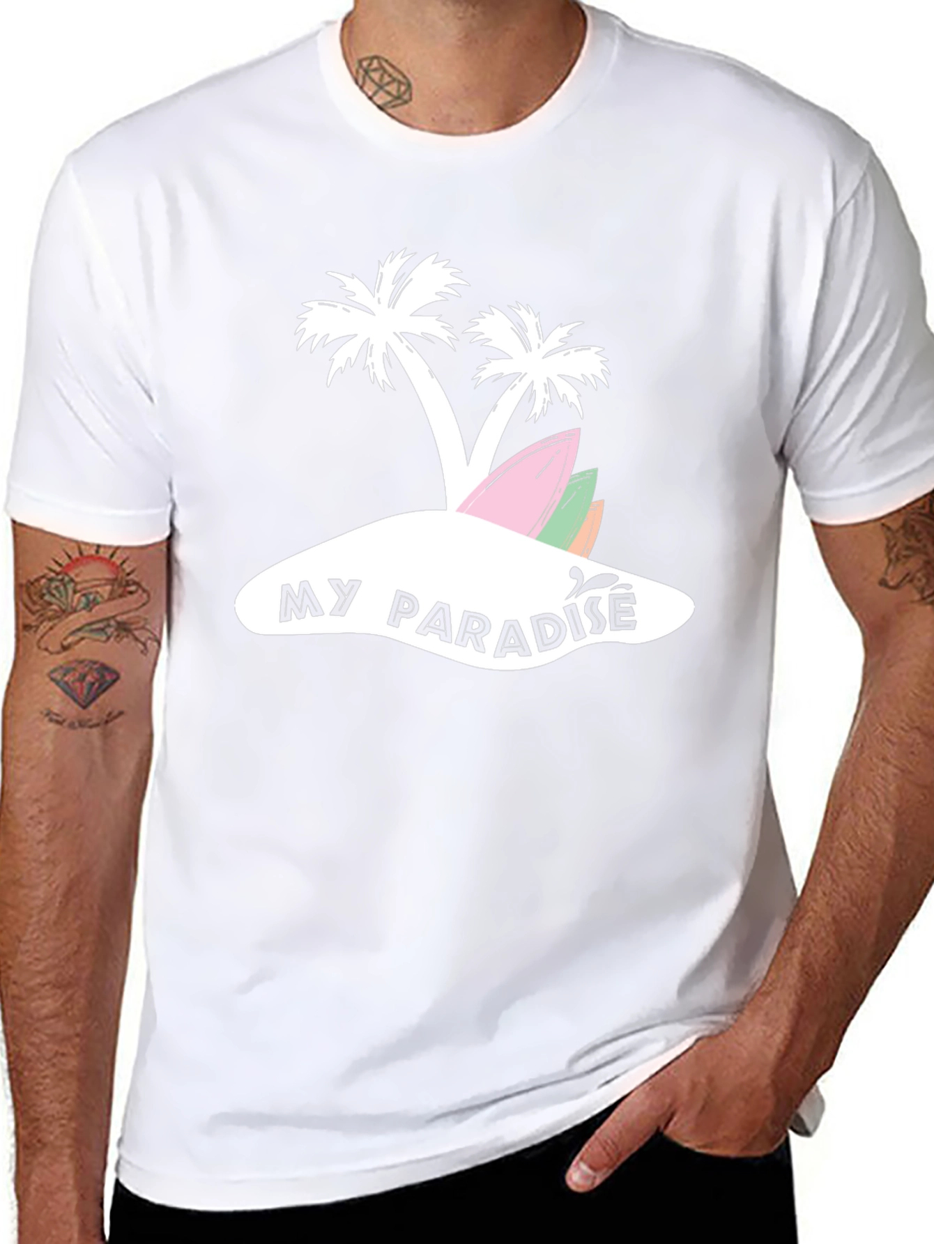 My Paradise Island Graphic Tee - Black