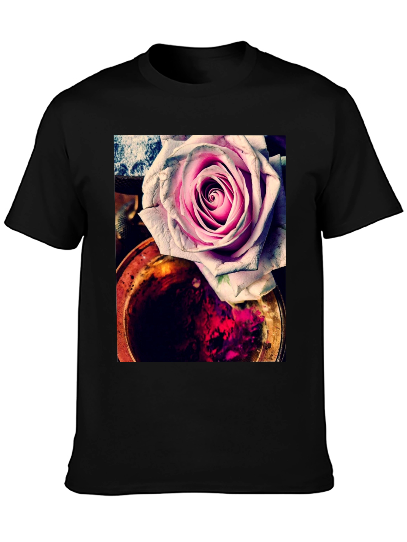 Floral Rose Graphic Tee - Unique Artistic Print