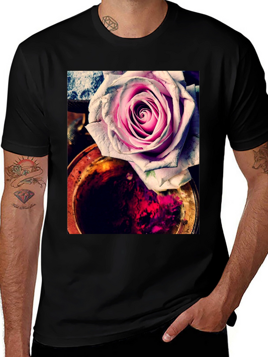 Floral Rose Graphic Tee - Unique Artistic Print