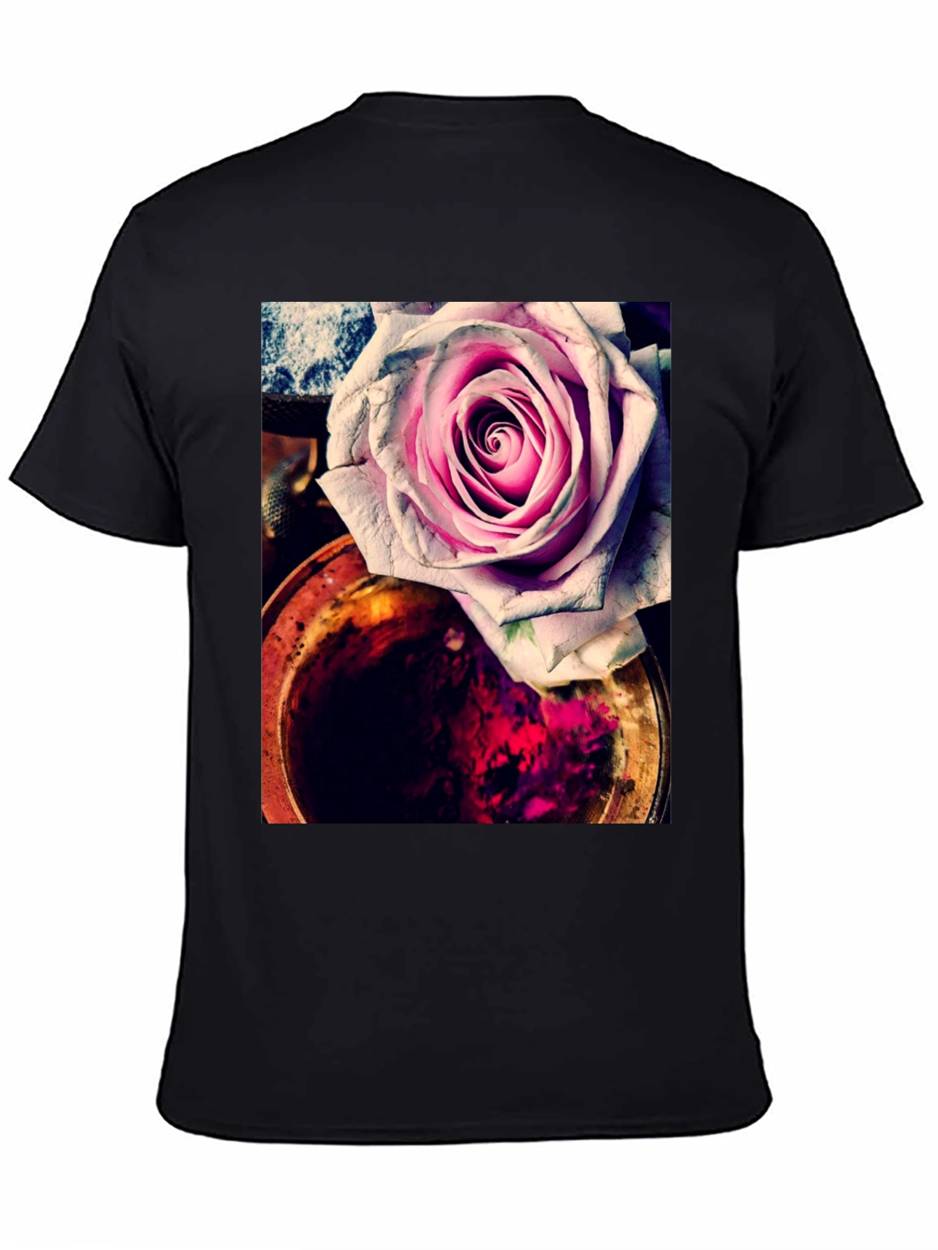 Floral Rose Graphic Tee - Unique Artistic Print