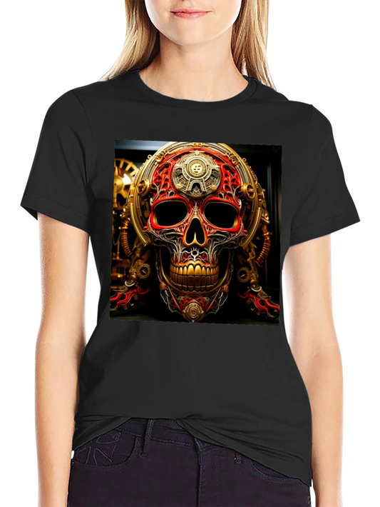 Steampunk Skull Graphic Tee - Unique Design