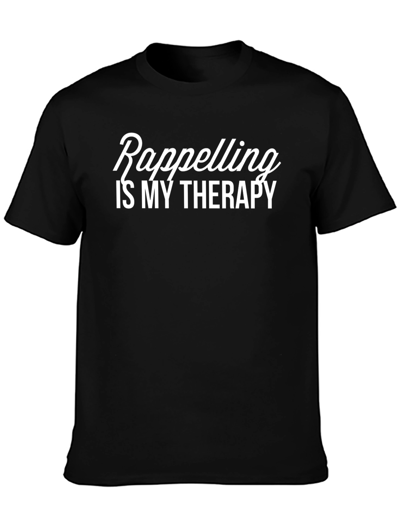 Rappelling Therapy T-Shirt - Black Cotton Tee