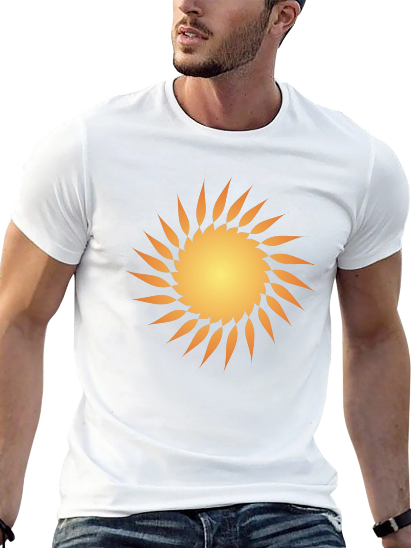 Bold Sun Graphic Tee - Modern Black T-Shirt