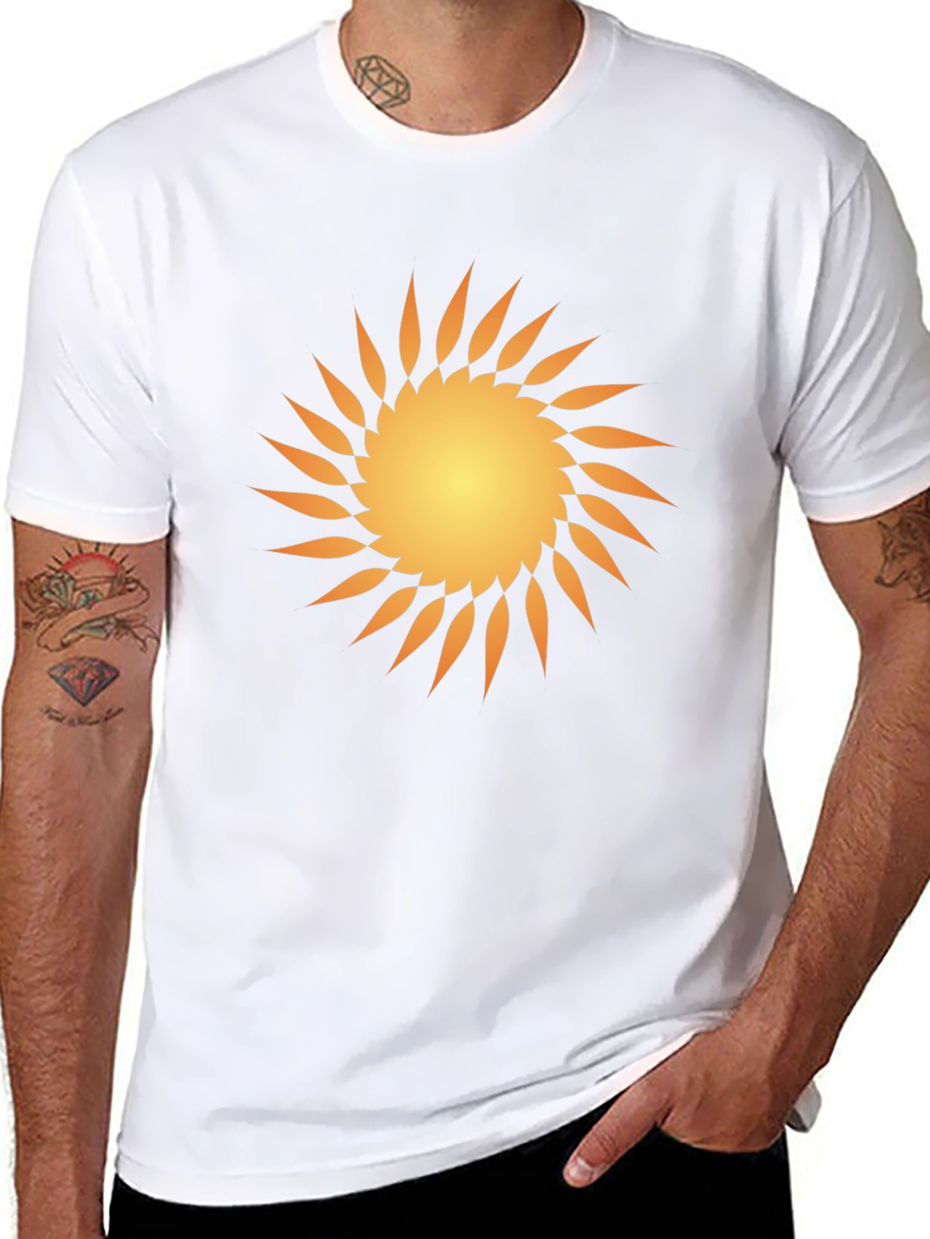 Bold Sun Graphic Tee - Modern Black T-Shirt