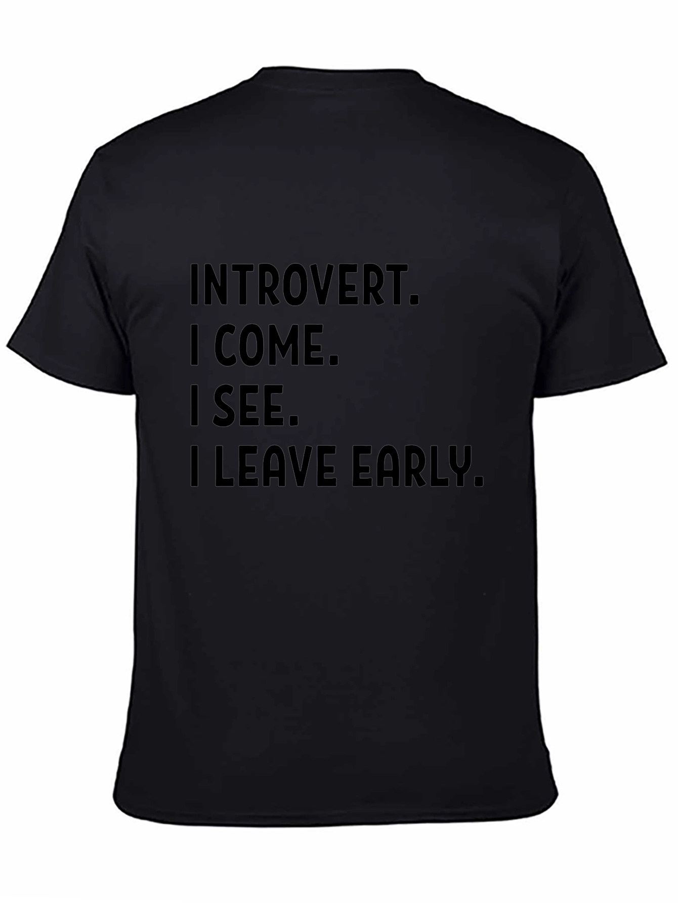 Introvert Humor Graphic Tee - Black