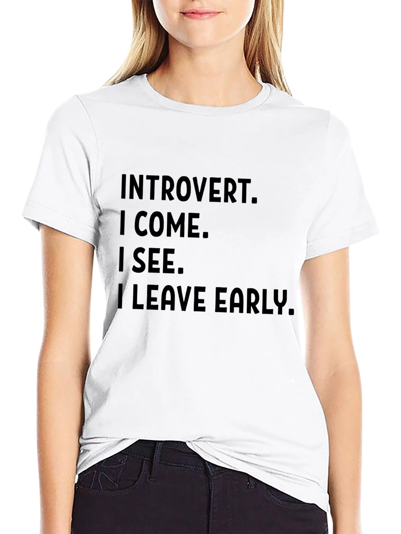 Introvert Humor Graphic Tee - Black