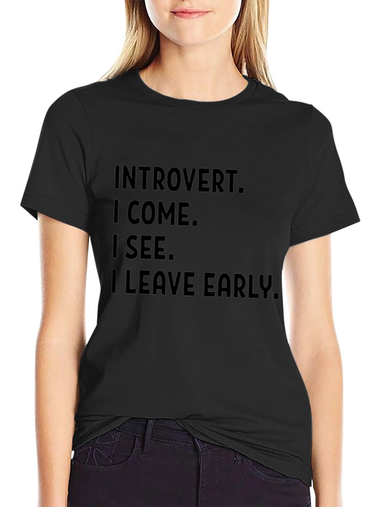 Introvert Humor Graphic Tee - Black