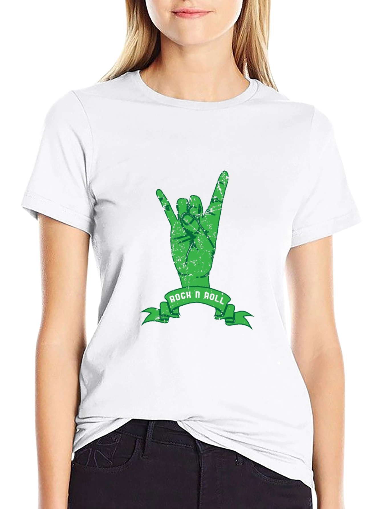 Rock N Roll Hand Sign Black T-Shirt
