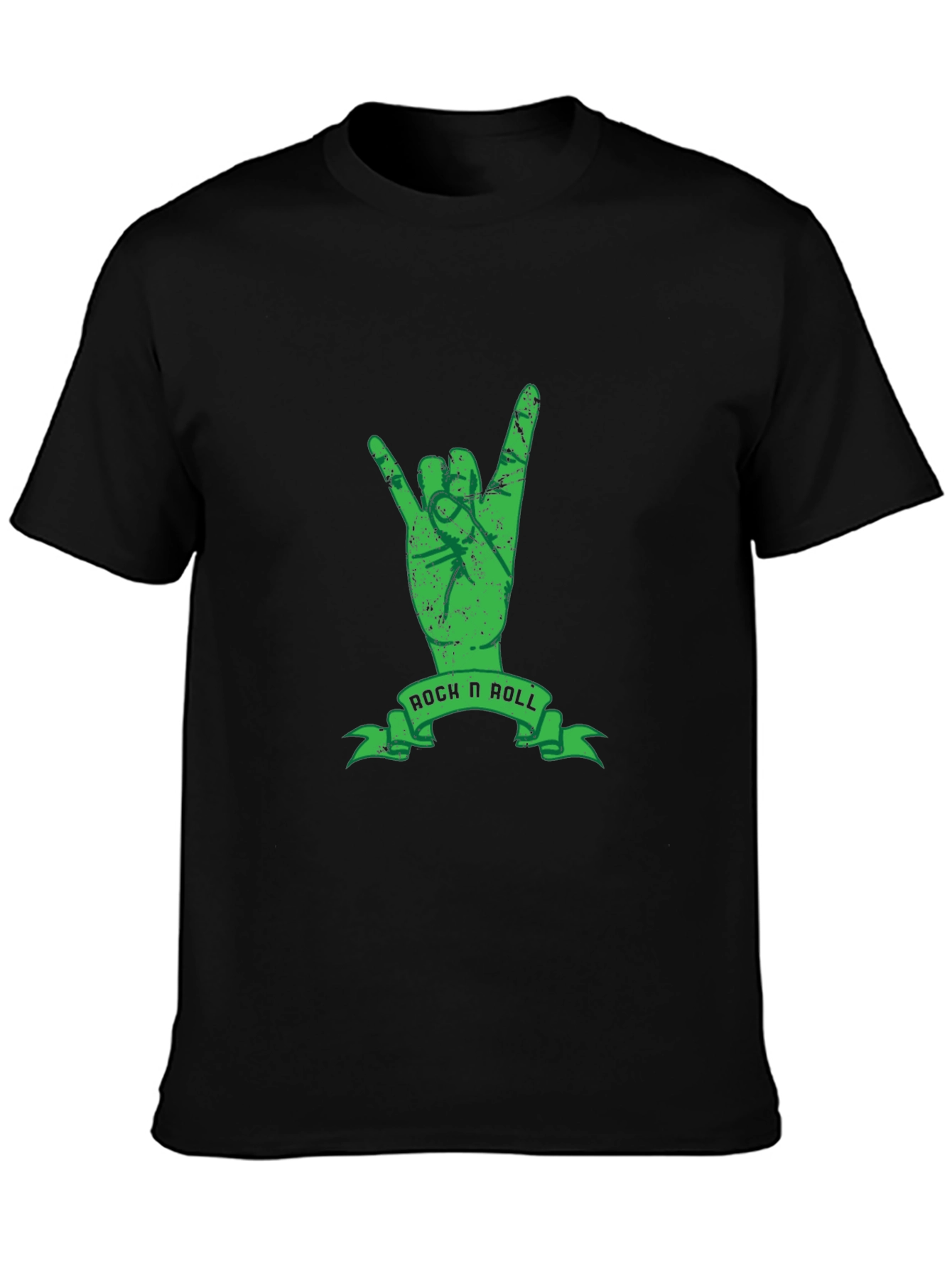 Rock N Roll Hand Sign Black T-Shirt
