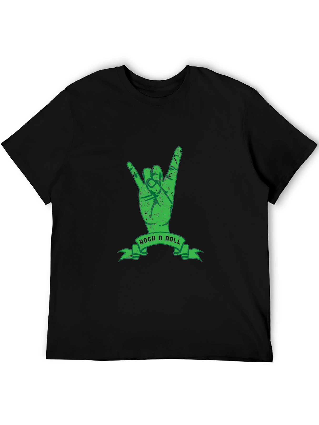 Rock N Roll Hand Sign Black T-Shirt