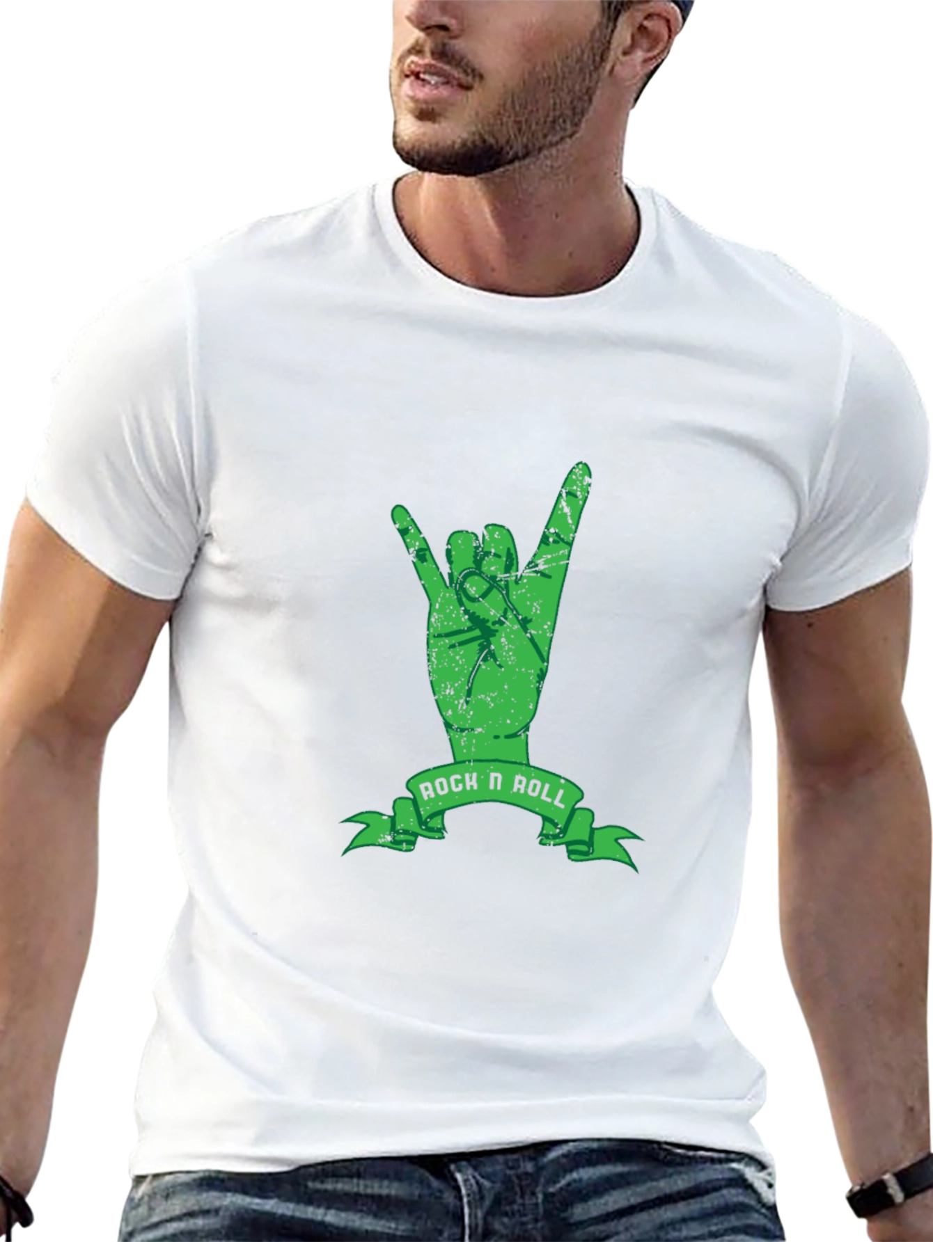 Rock N Roll Hand Sign Black T-Shirt