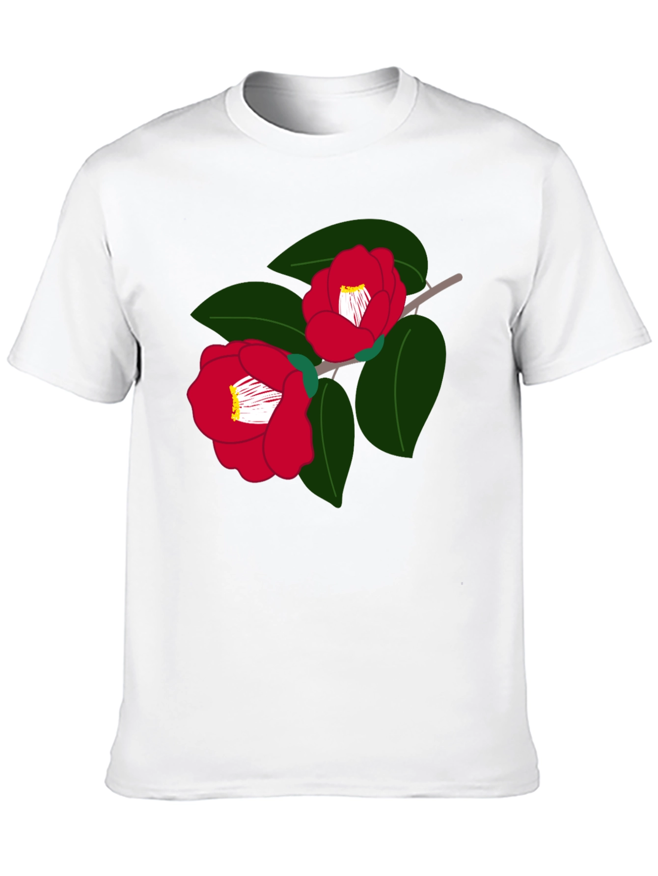 Floral Camellia T-Shirt Graphic Print Tee