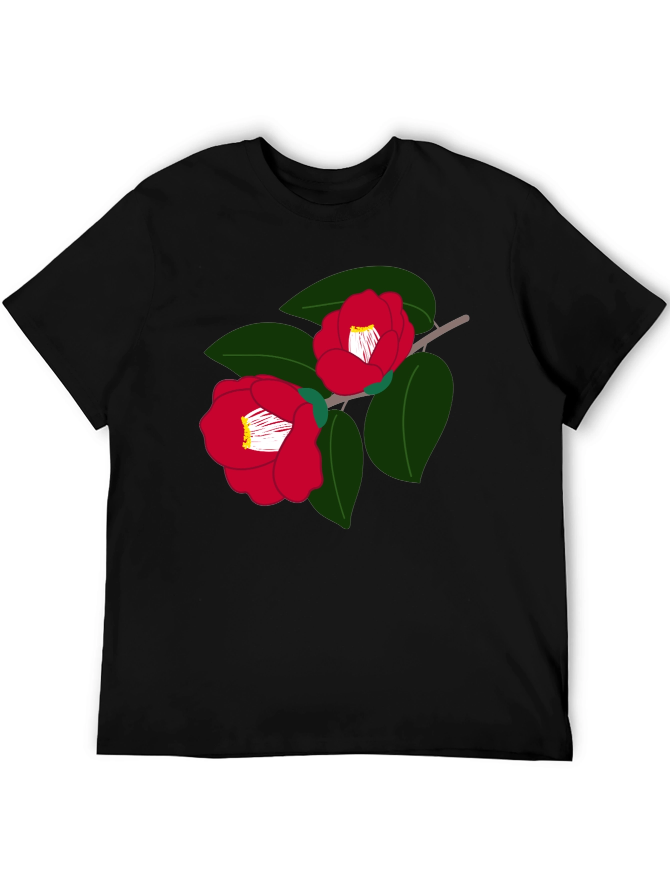 Floral Camellia T-Shirt Graphic Print Tee