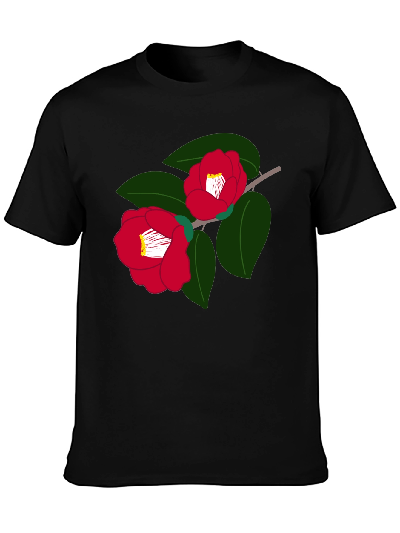 Floral Camellia T-Shirt Graphic Print Tee