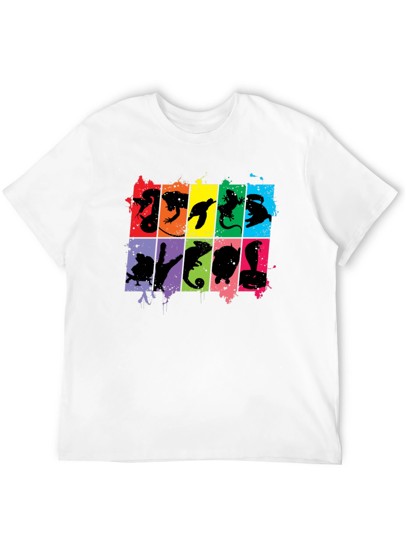 Reptile Silhouettes Graphic Black T-Shirt