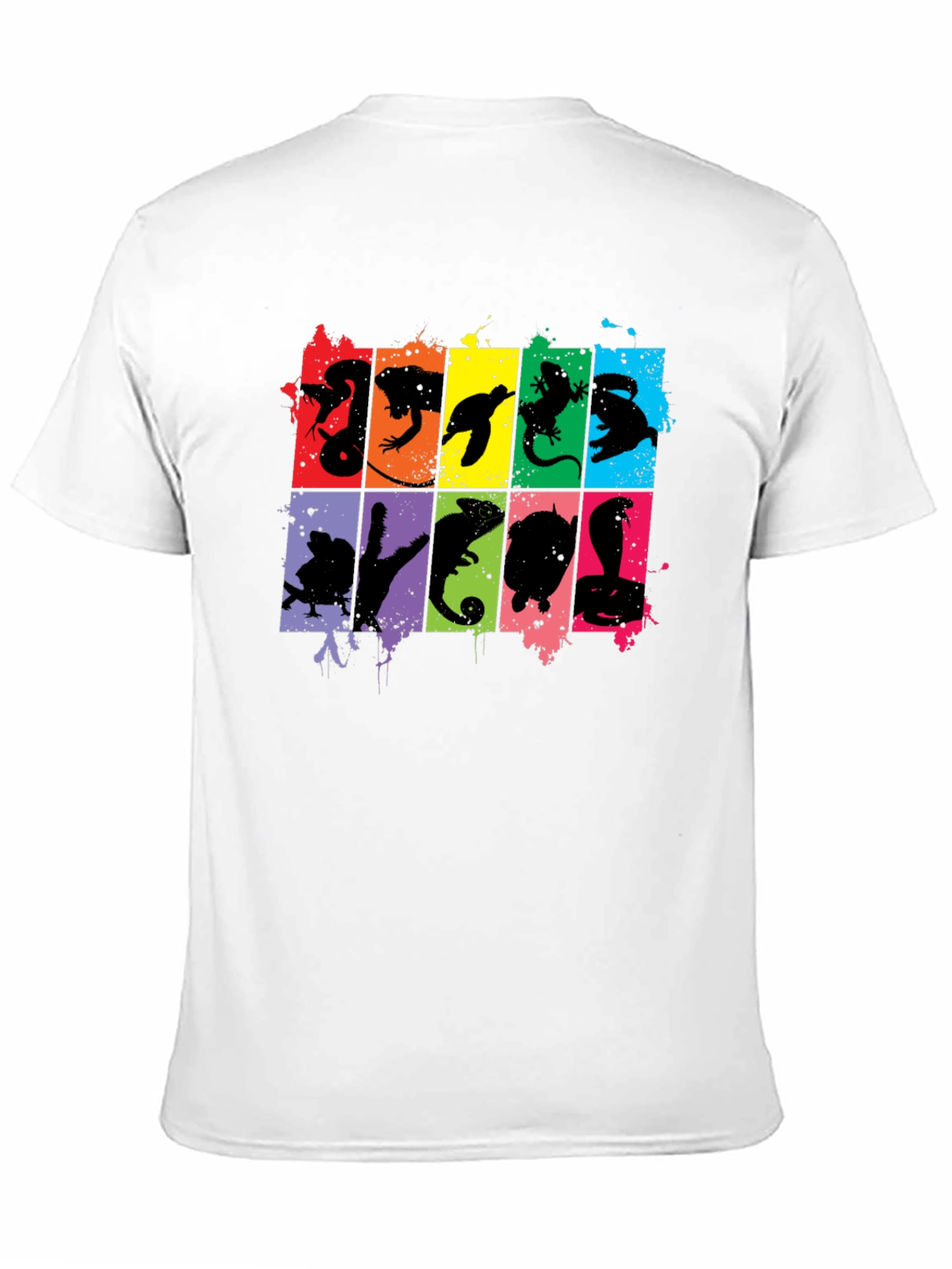 Reptile Silhouettes Graphic Black T-Shirt