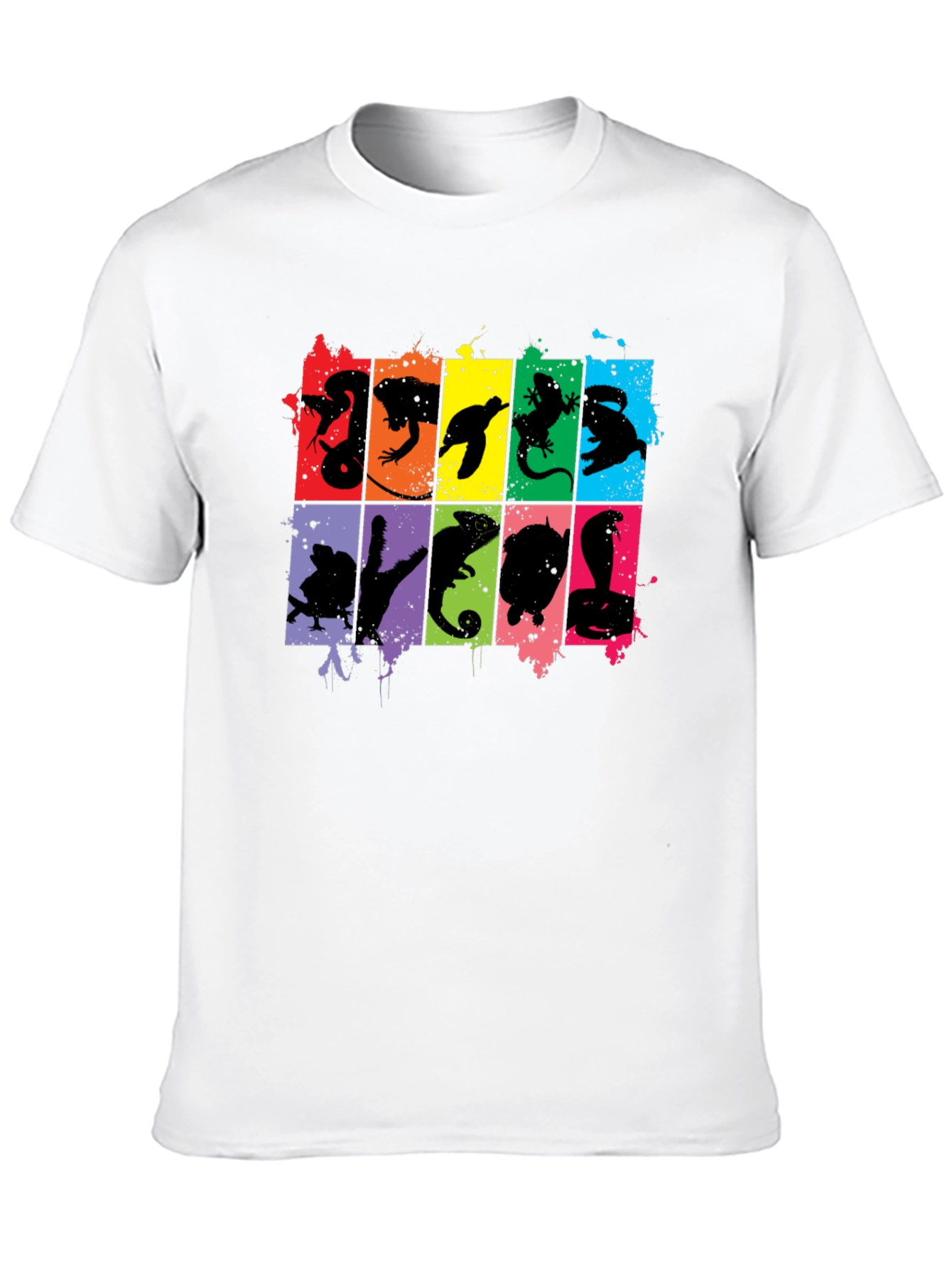 Reptile Silhouettes Graphic Black T-Shirt