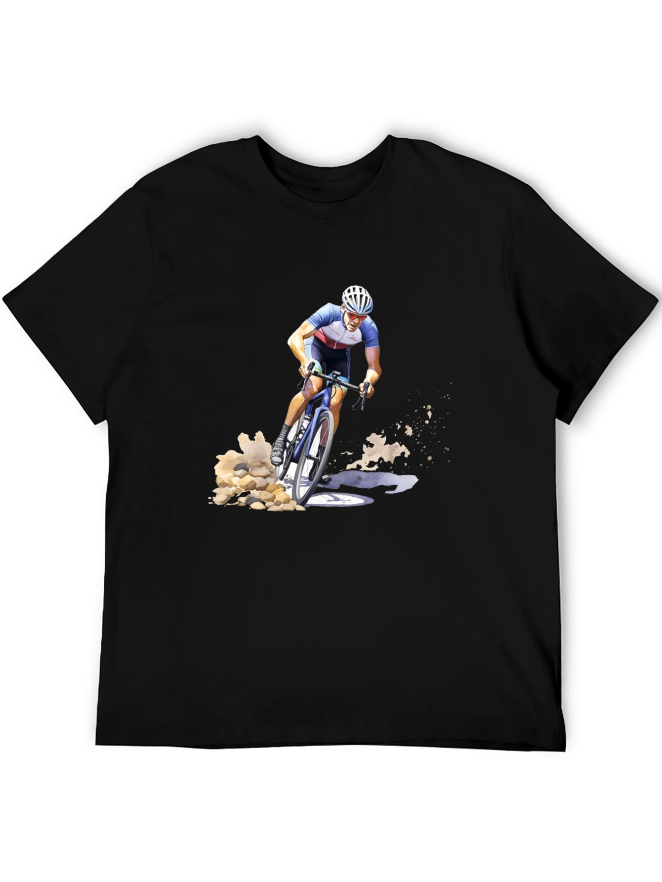Cyclist Graphic Tee - Black Cotton Blend