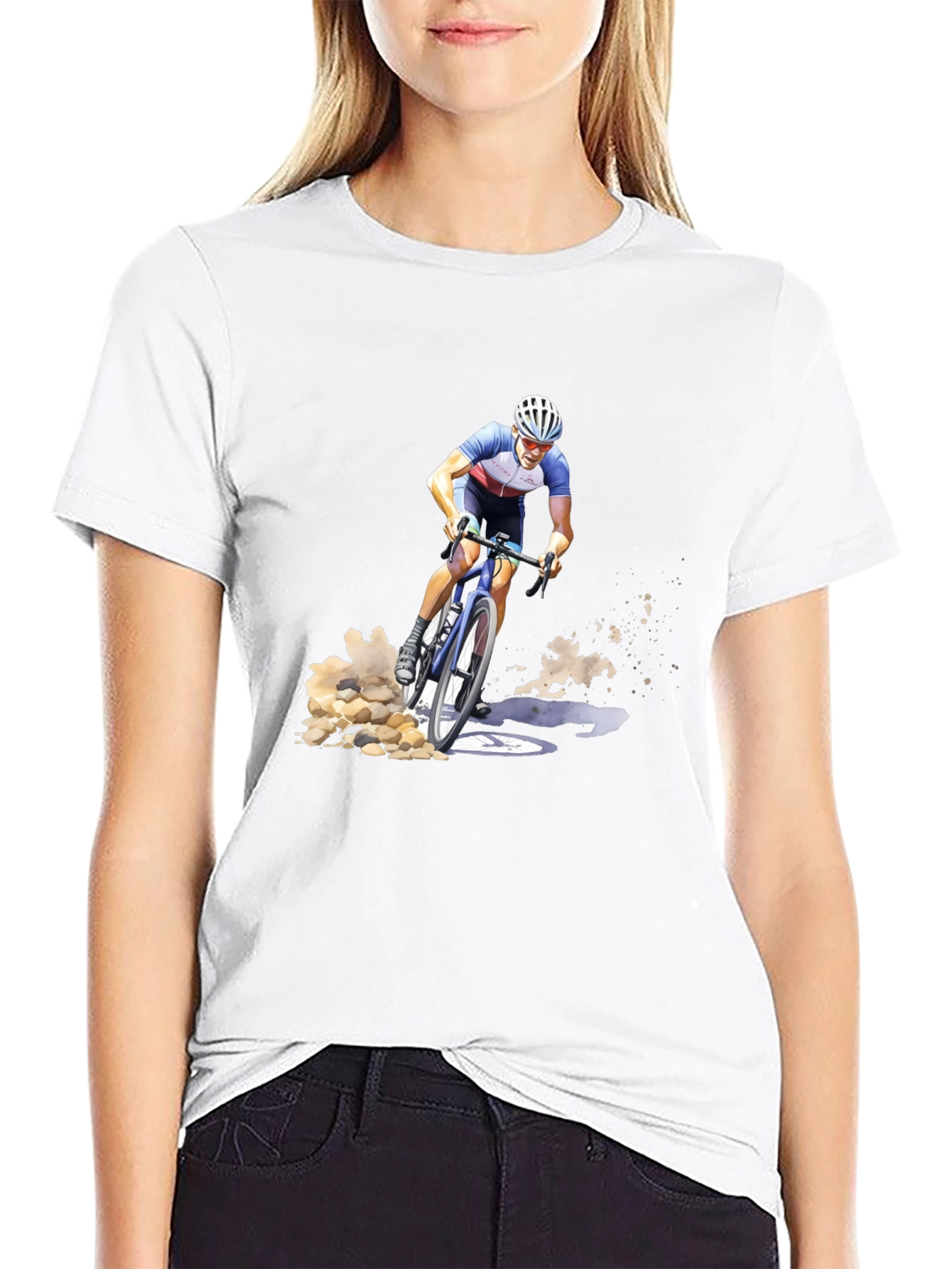 Cyclist Graphic Tee - Black Cotton Blend