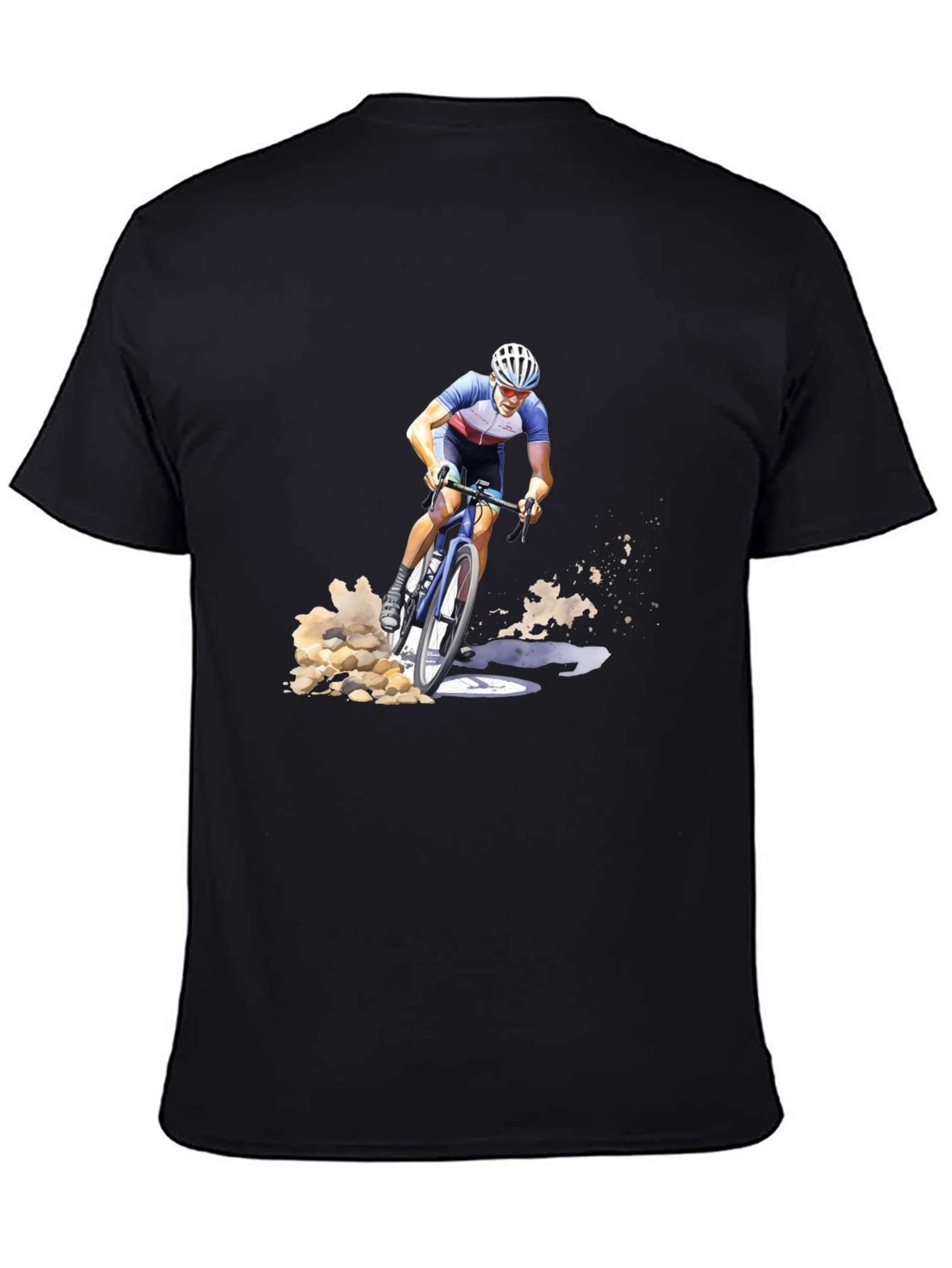 Cyclist Graphic Tee - Black Cotton Blend