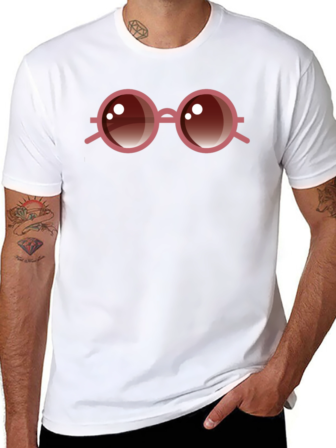 Round Glasses Graphic Tee - Cool & Stylish!