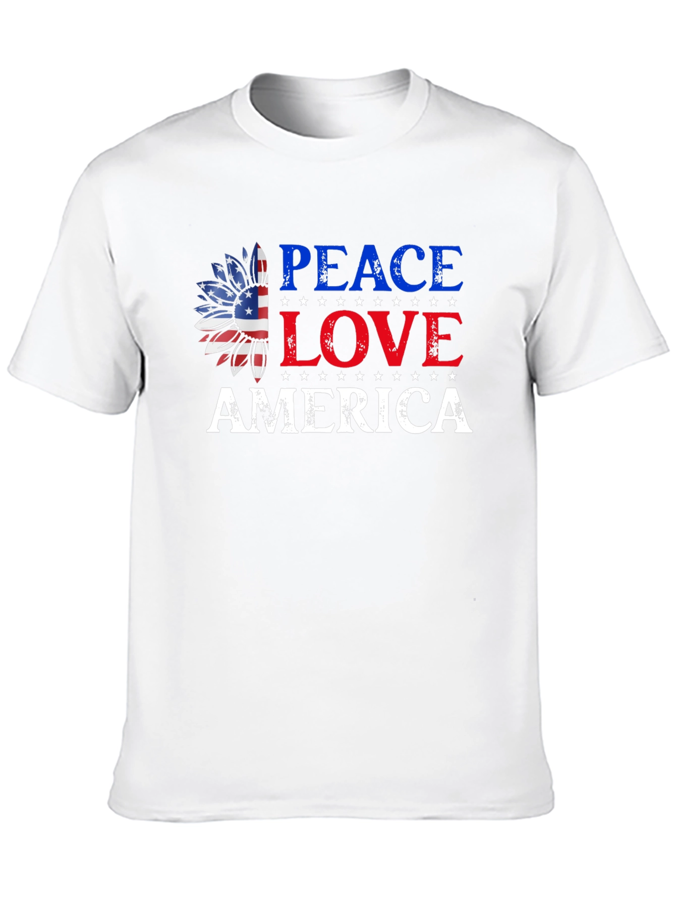 Patriotic Peace Love America Graphic Tee