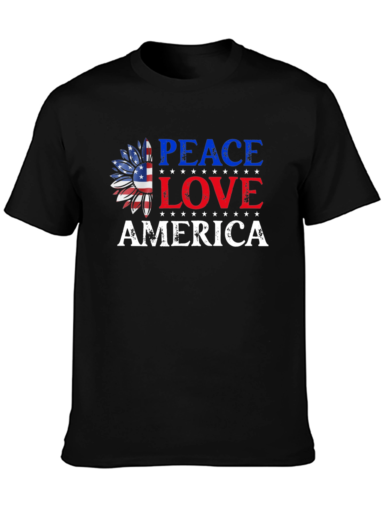 Patriotic Peace Love America Graphic Tee