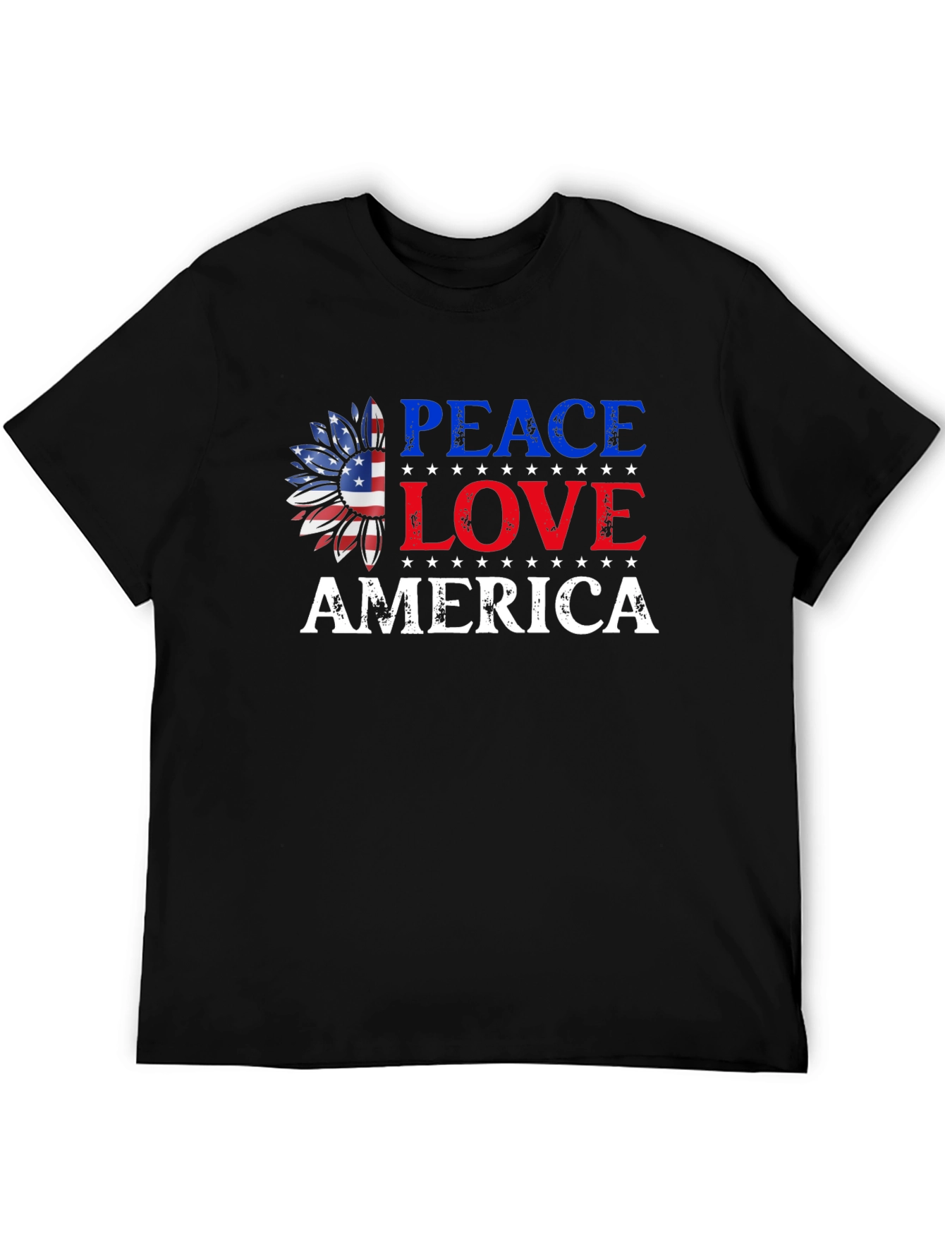 Patriotic Peace Love America Graphic Tee