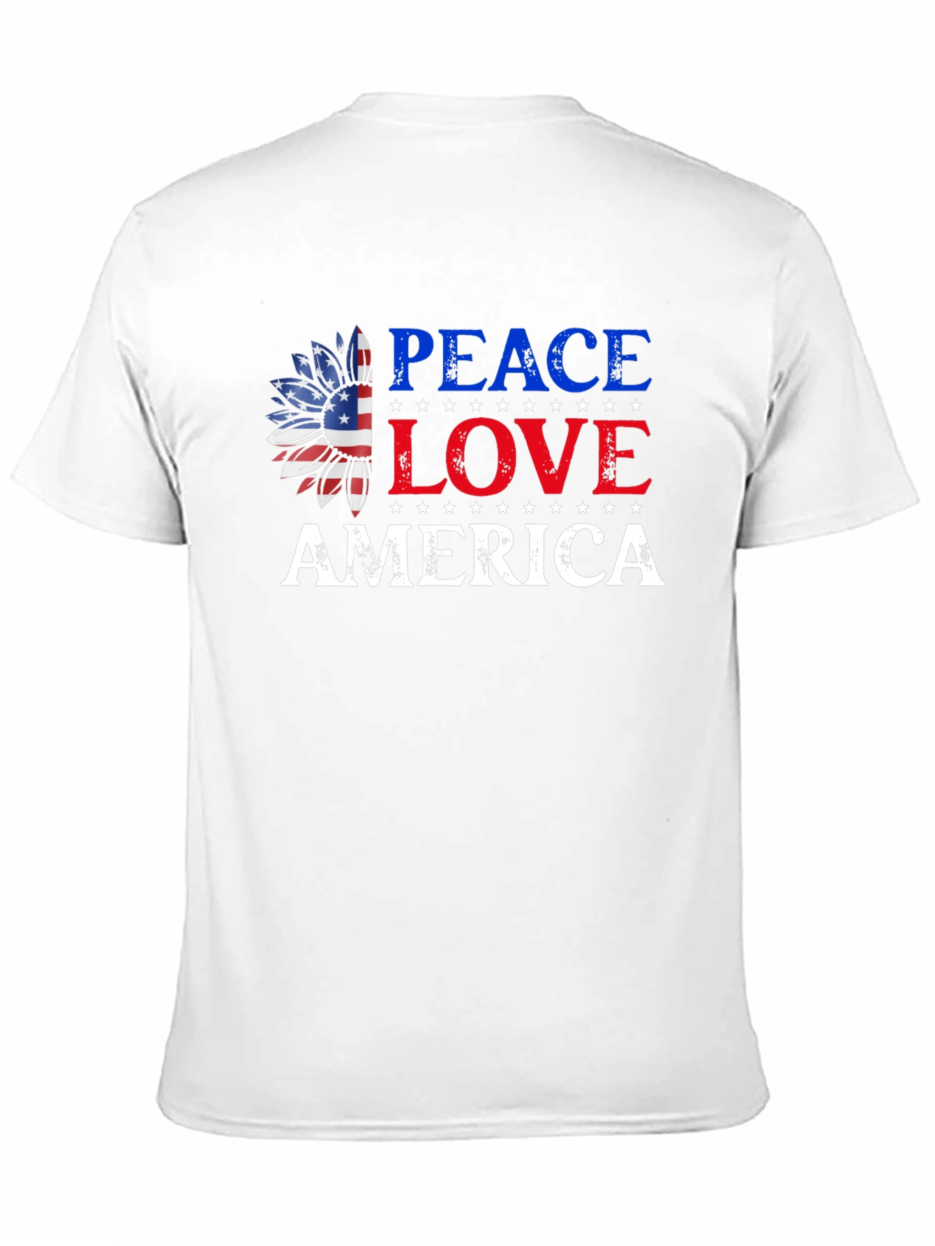 Patriotic Peace Love America Graphic Tee