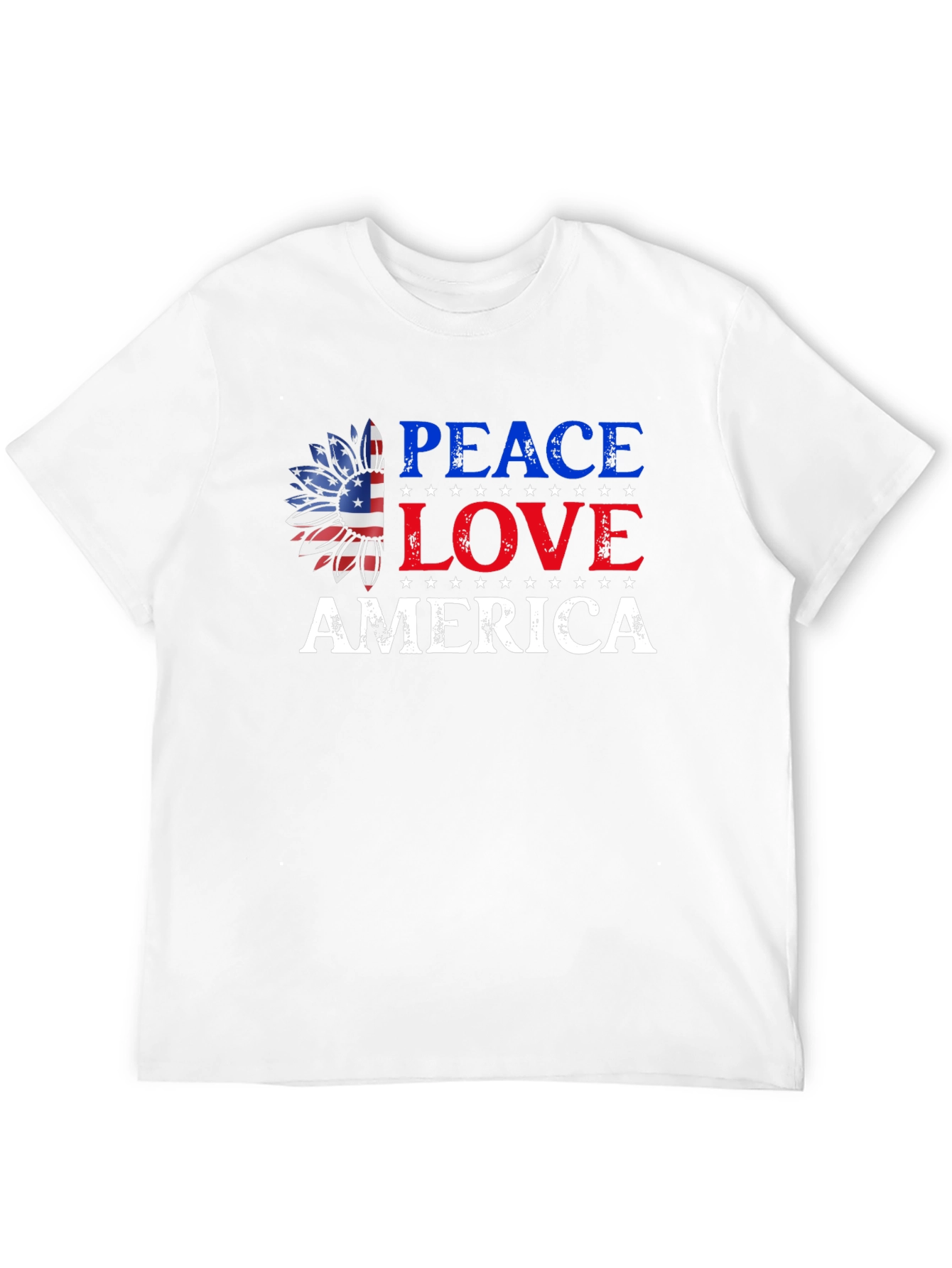 Patriotic Peace Love America Graphic Tee