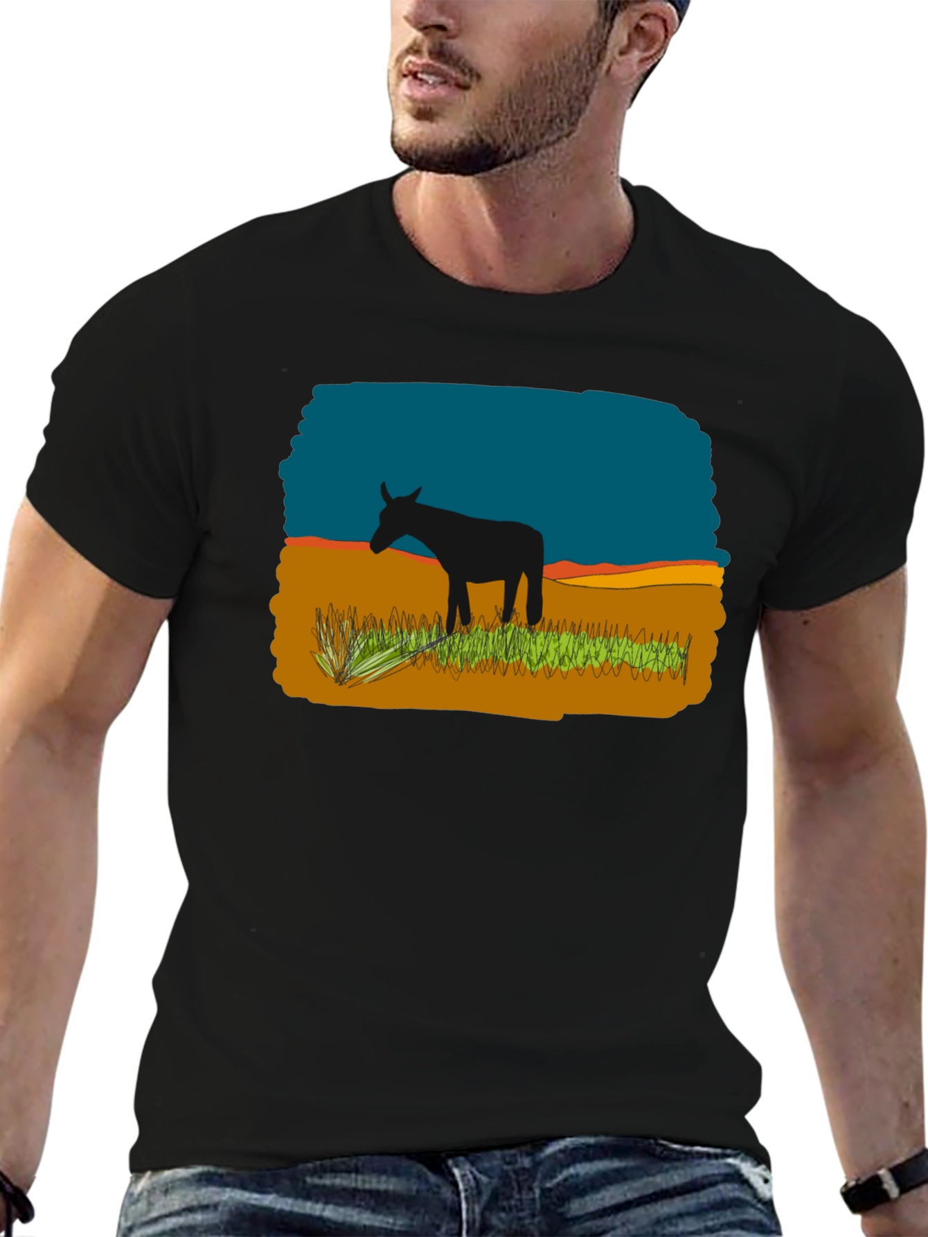 Black Graphic Tee - Donkey Landscape Design