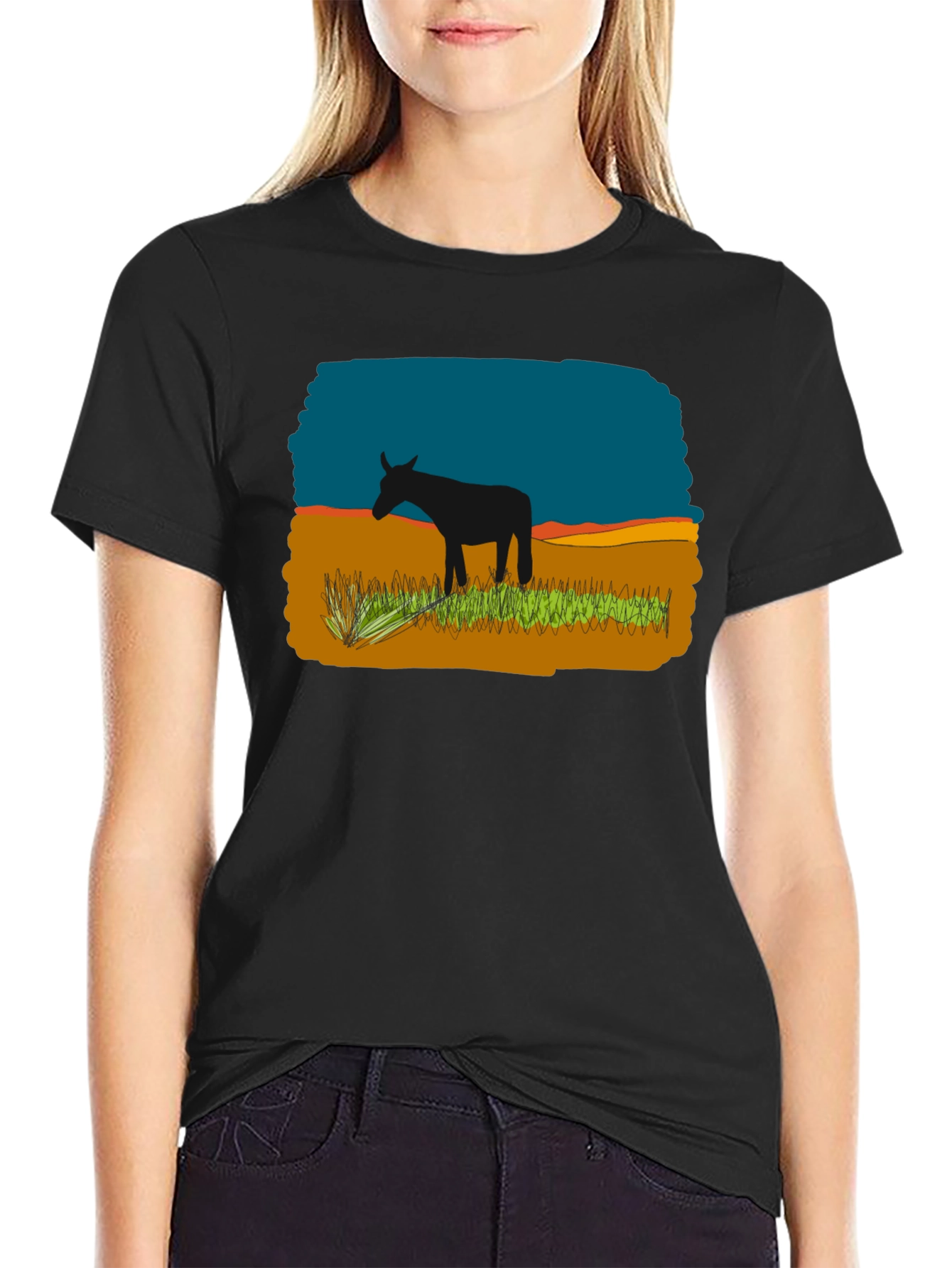 Black Graphic Tee - Donkey Landscape Design