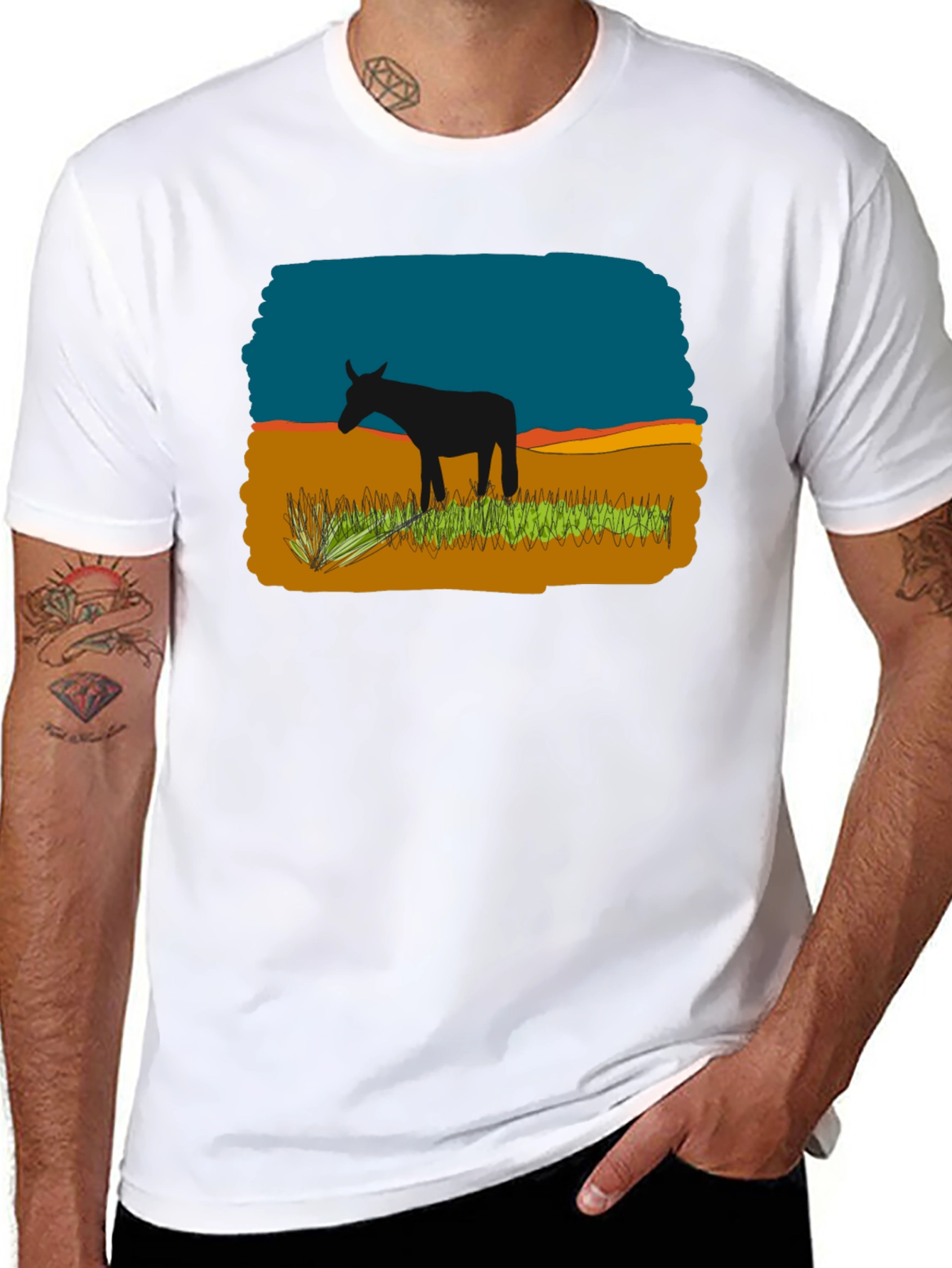 Black Graphic Tee - Donkey Landscape Design