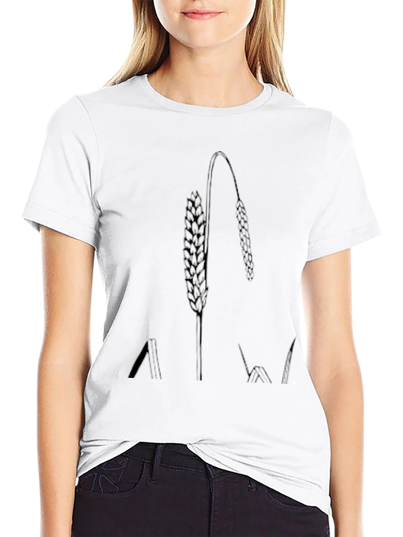Wheat Design Black Tee