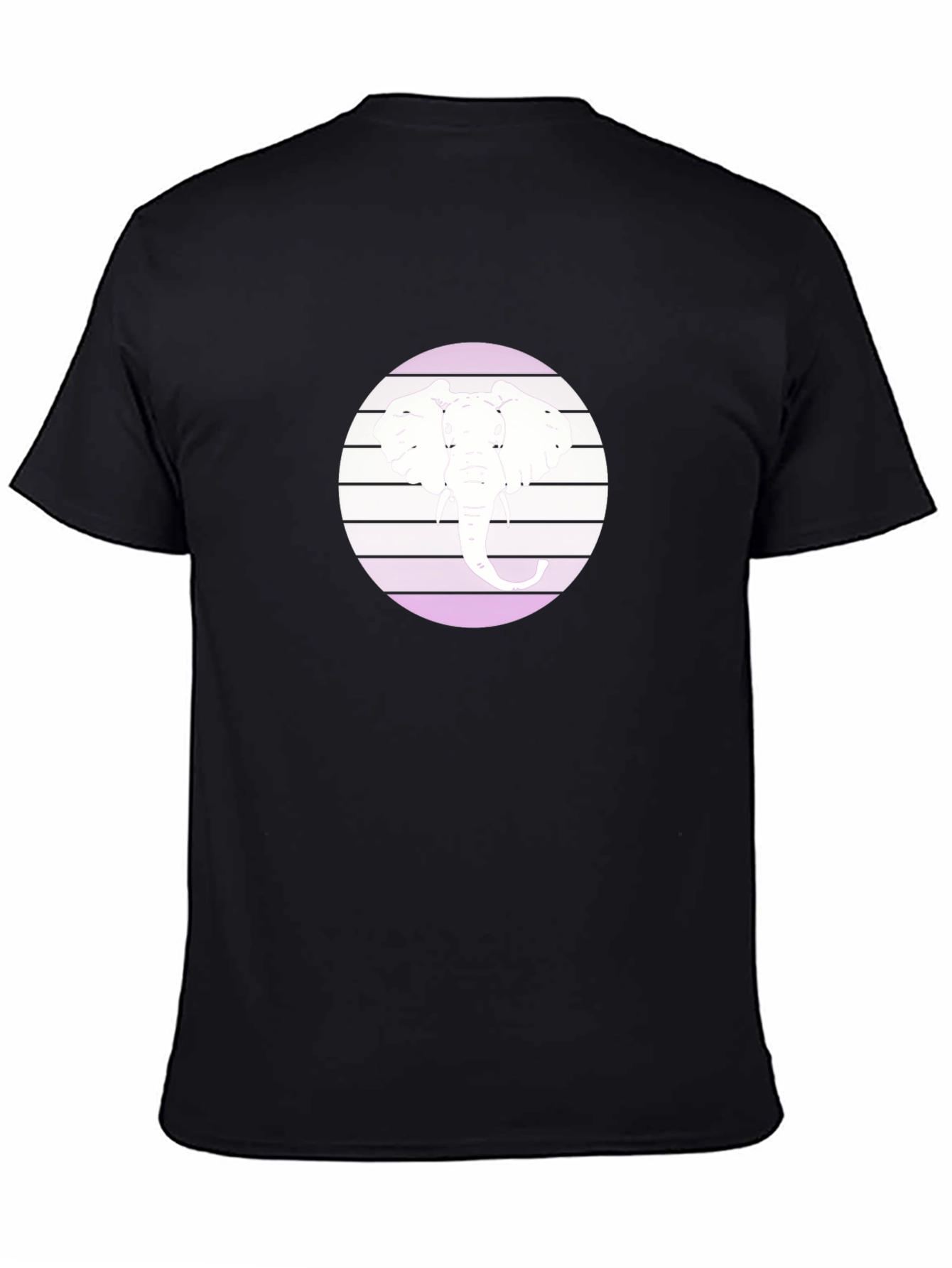 Elephant Circle Graphic Black T-Shirt