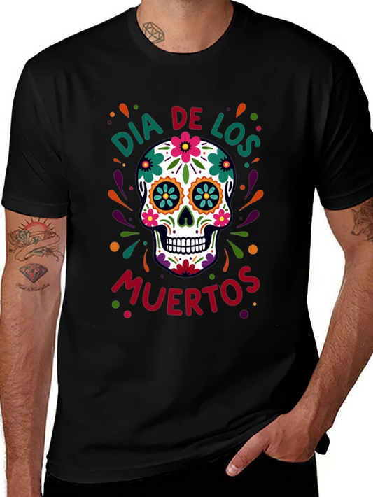 Day of the Dead T-Shirt - Floral Skull Graphic