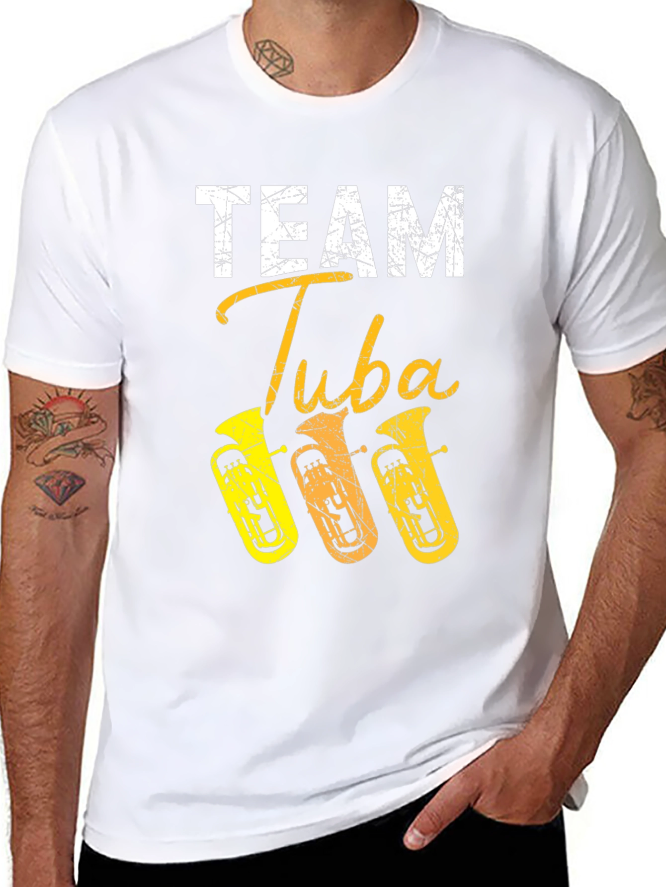 Team Tuba Black T-Shirt Music Band