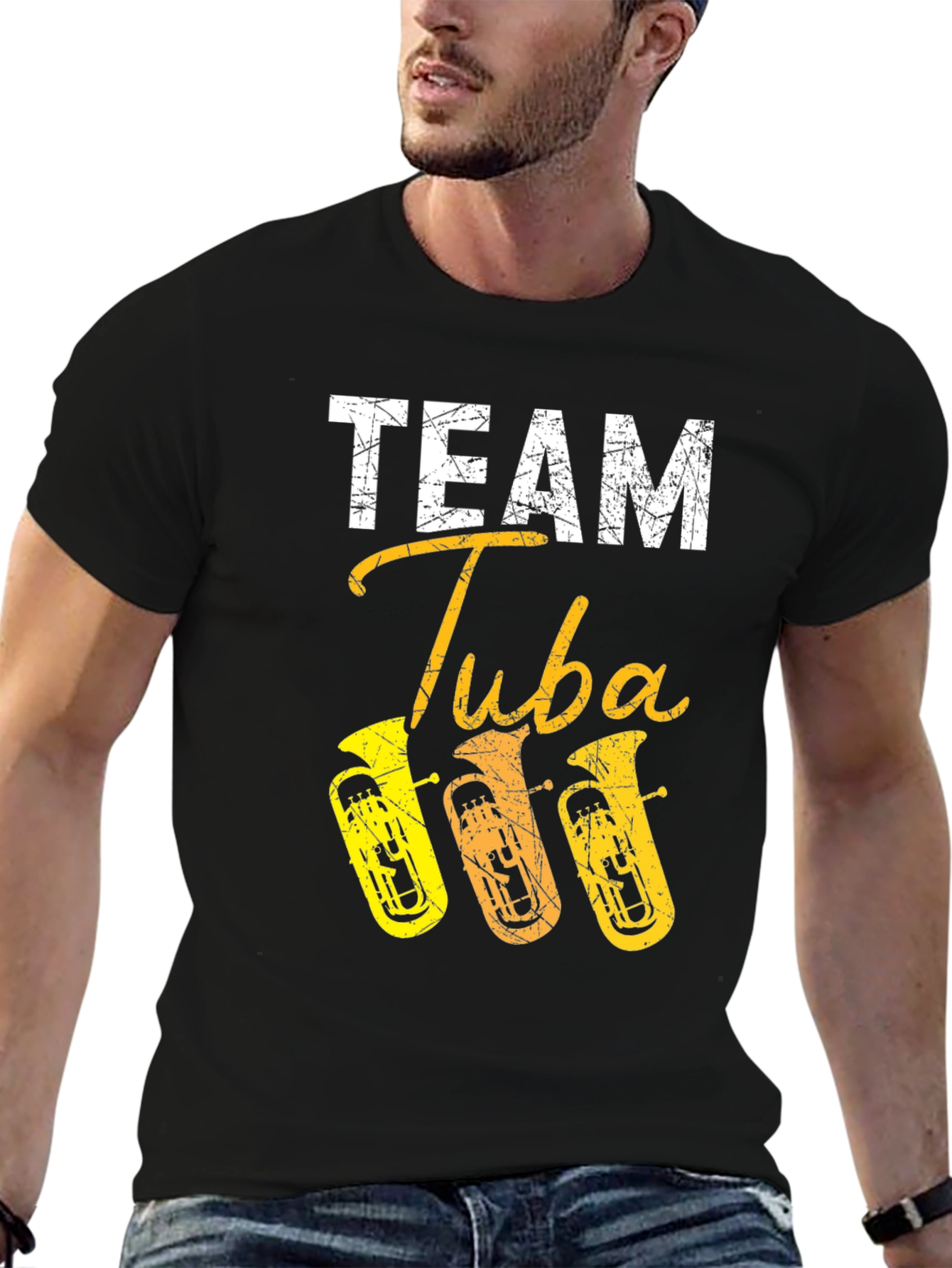 Team Tuba Black T-Shirt Music Band