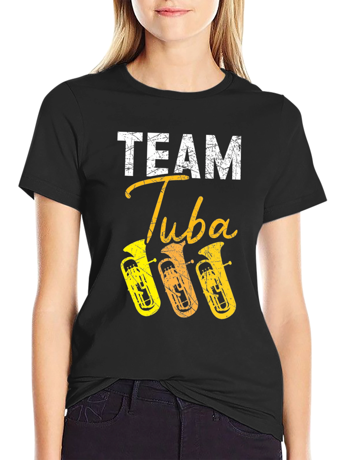 Team Tuba Black T-Shirt Music Band