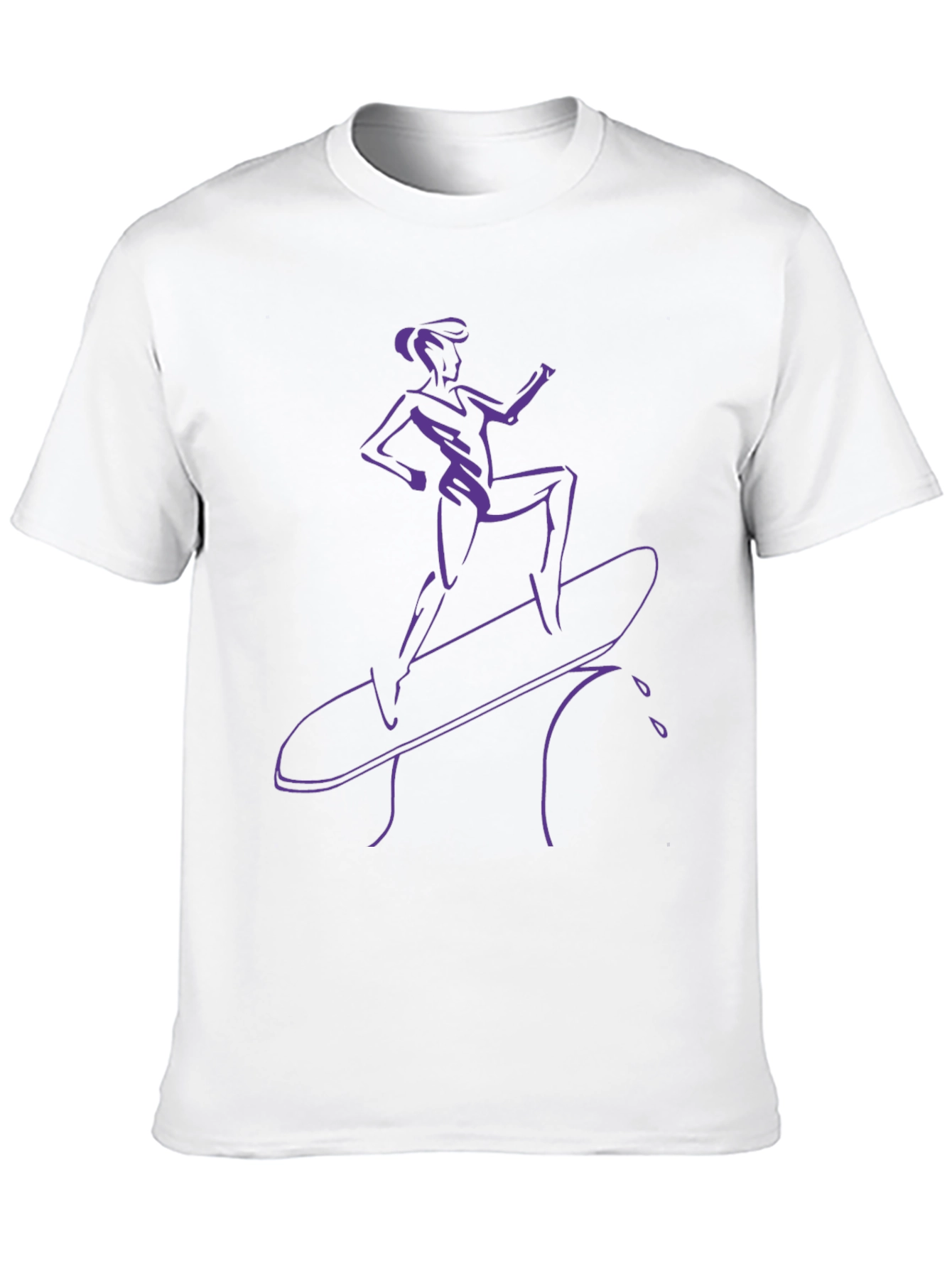 Cool Surfer Girl Graphic Tee - Black Cotton