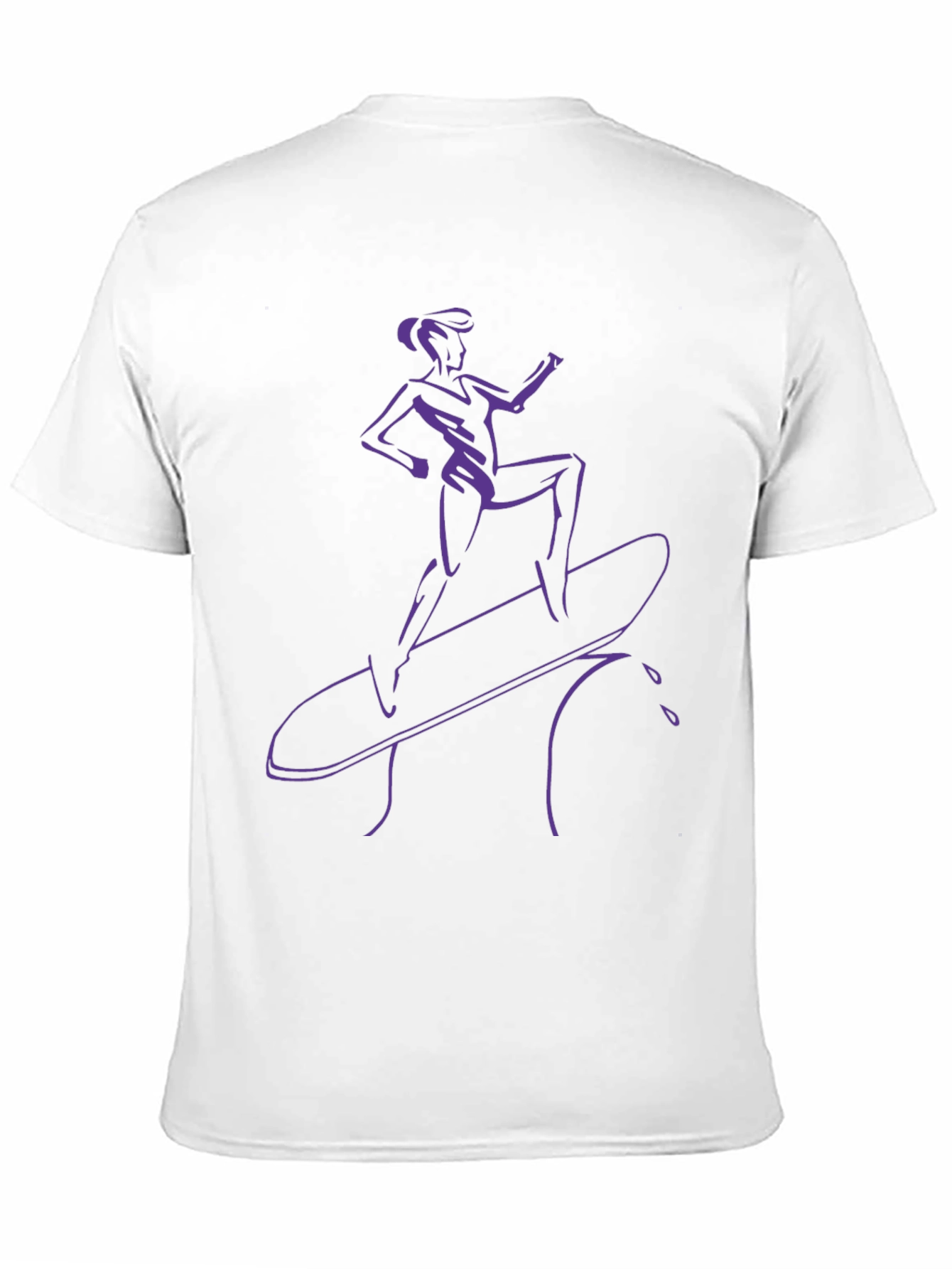 Cool Surfer Girl Graphic Tee - Black Cotton