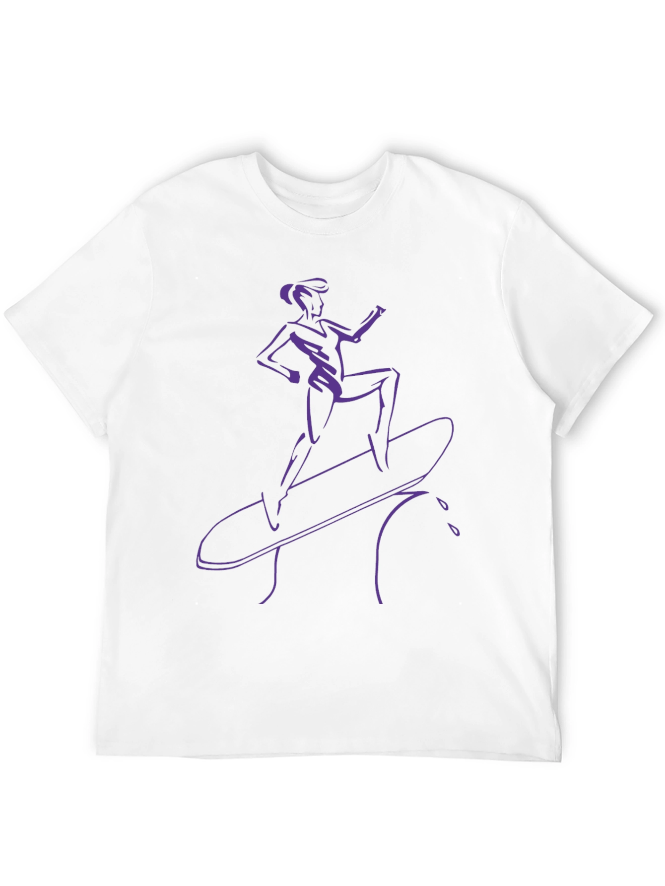 Cool Surfer Girl Graphic Tee - Black Cotton