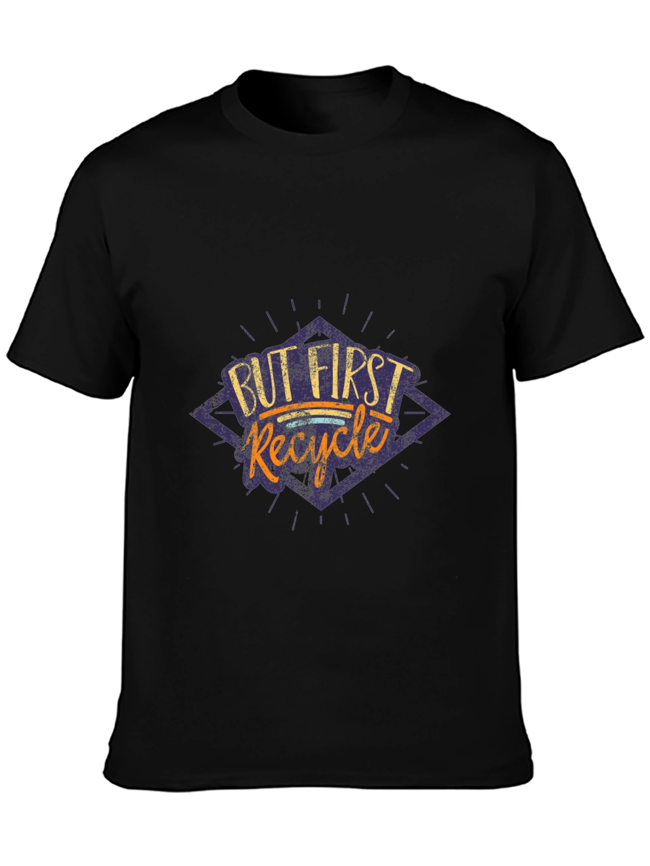But First Recycle Graphic Tee - Black Cotton T-Shirt