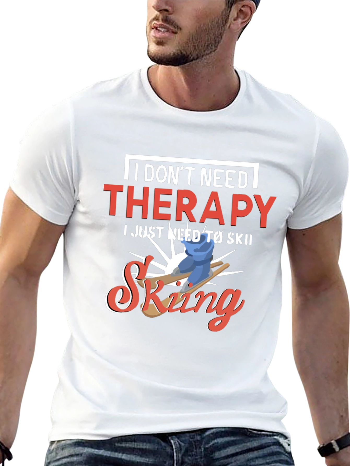 Funny Skiing T-Shirt - No Therapy Needed