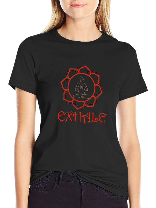 Exhale Yoga Graphic Black T-Shirt