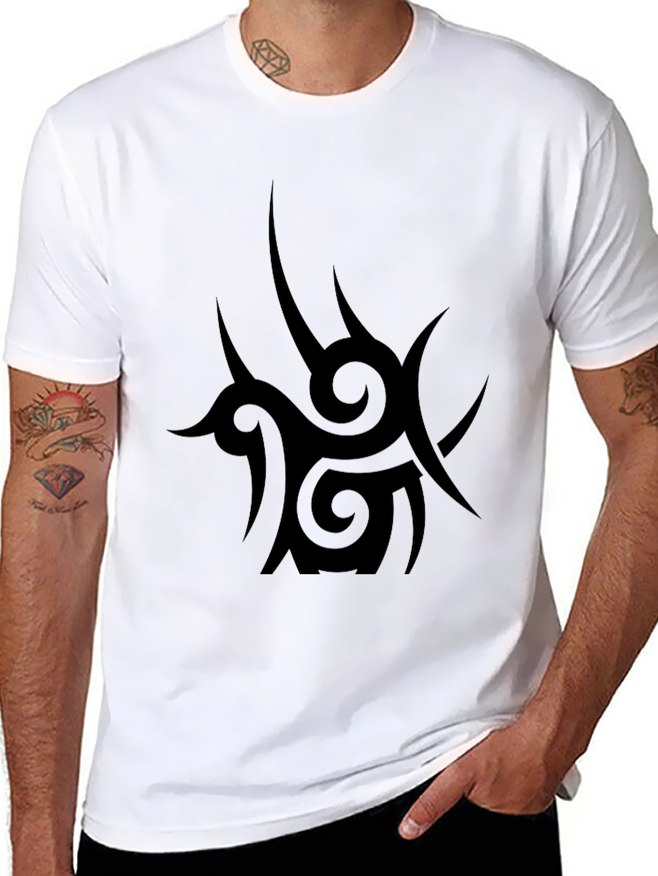 Tribal Tattoo Graphic Black T-Shirt