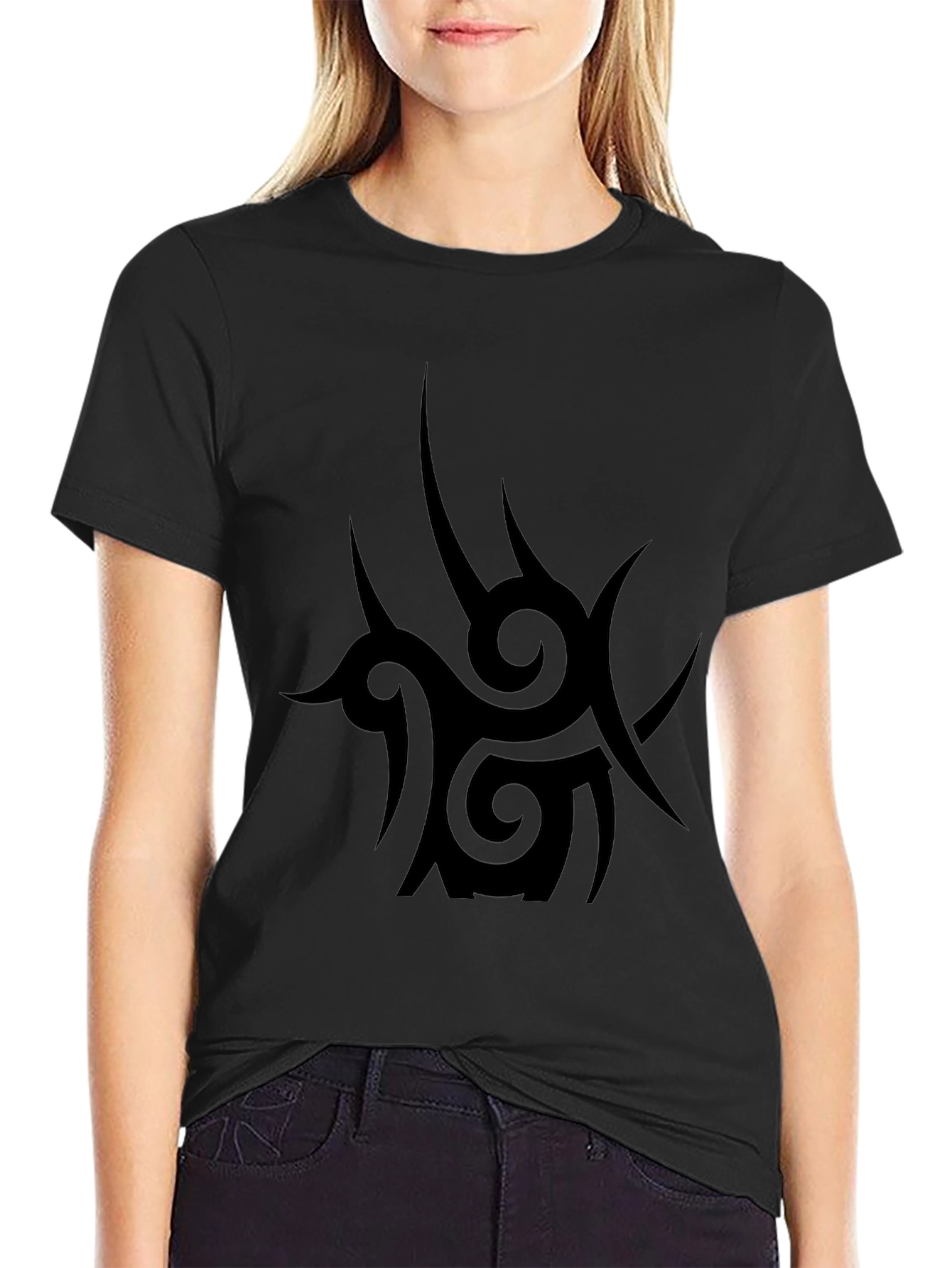 Tribal Tattoo Graphic Black T-Shirt