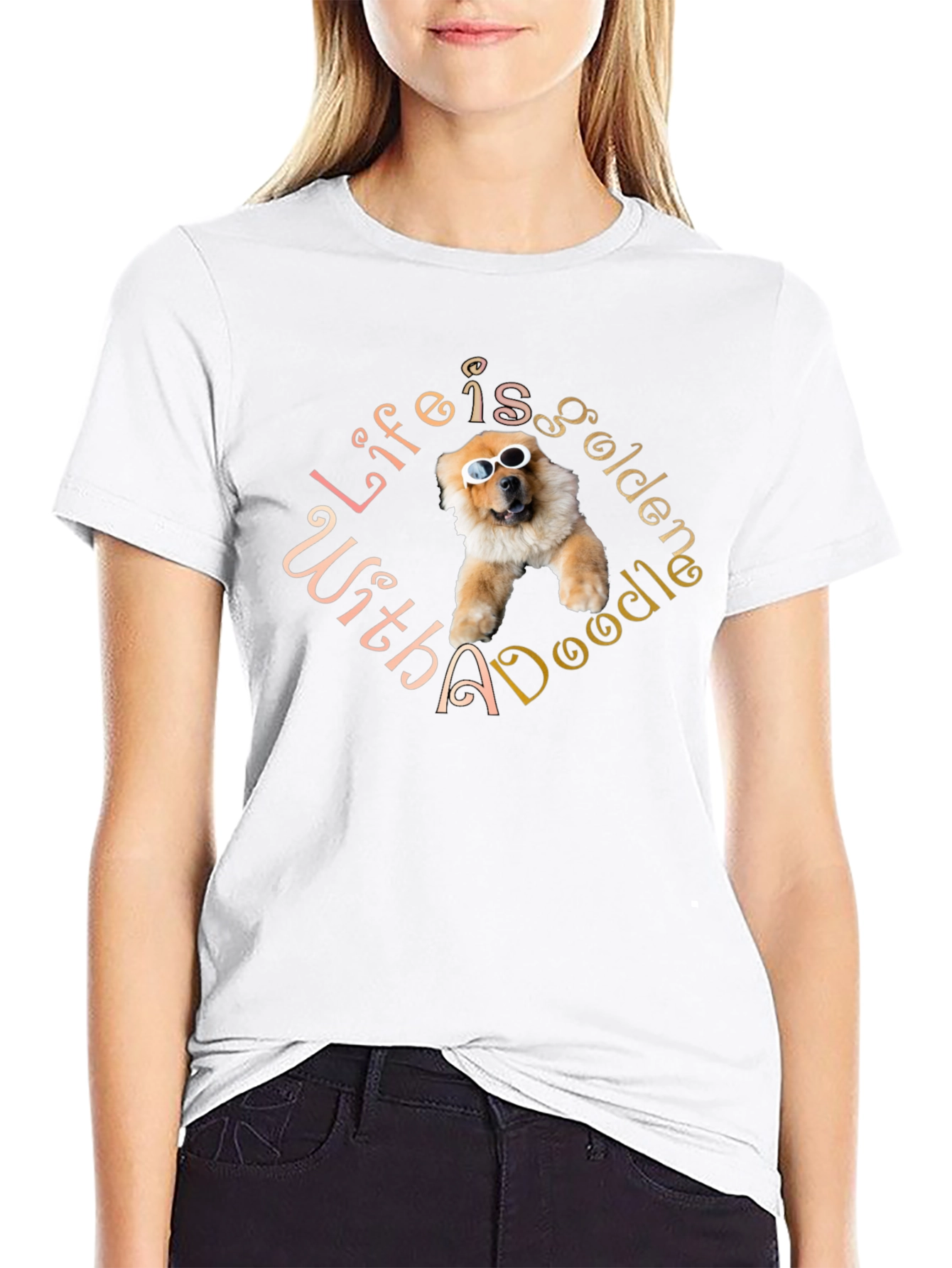 Life is Golden with a Doodle Graphic T-Shirt